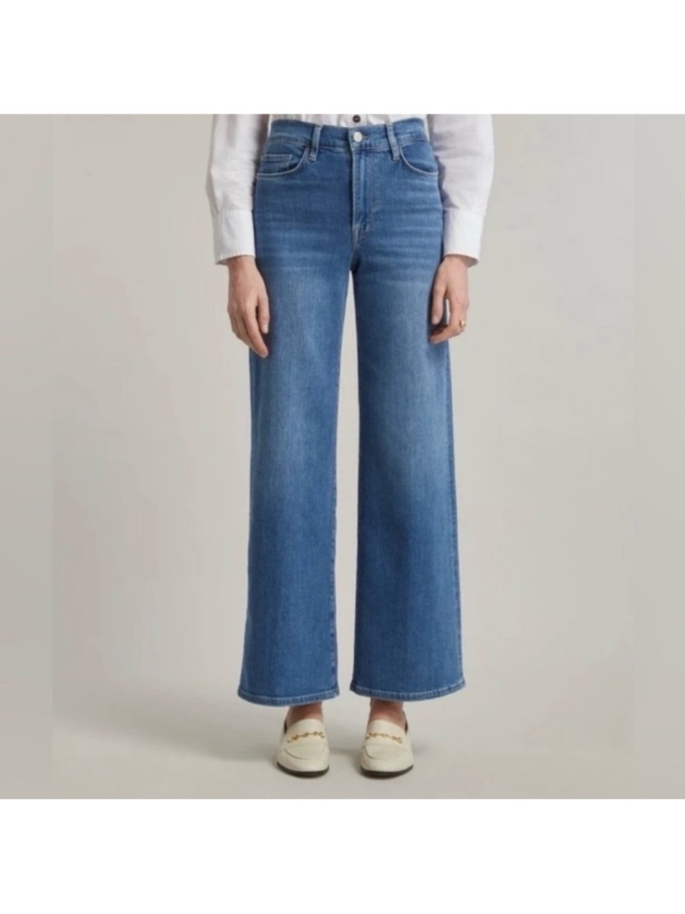 FRAME  Le Slim Palazzo Jeans In Geneva Wash High-Rise Size 29